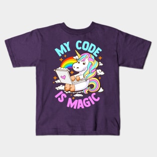 My Code Is Magic Unicorn Computer Programmer Coder Kids T-Shirt